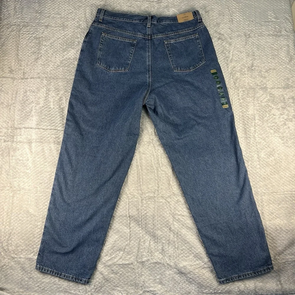 L.L.Bean Flannel Lined Jeans Women 20 MT Relaxed Winter Blue NWT